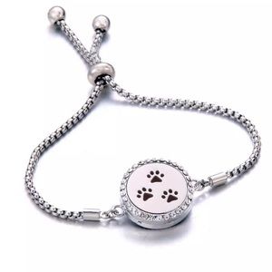 Essential Oil Stainless Steel Bracelet, Paws